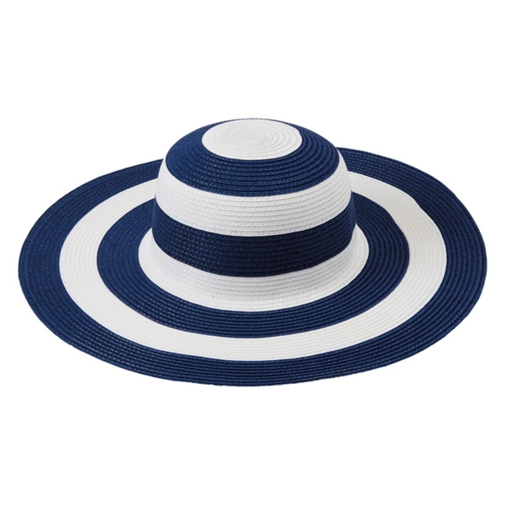 Women's Striped Wide Brim Beach Hat